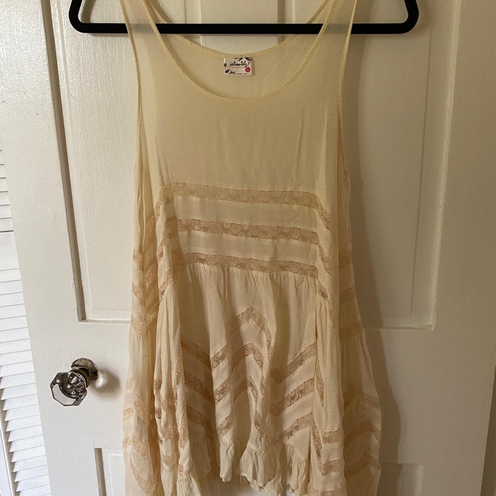 Free People white- off white lacy flowy top